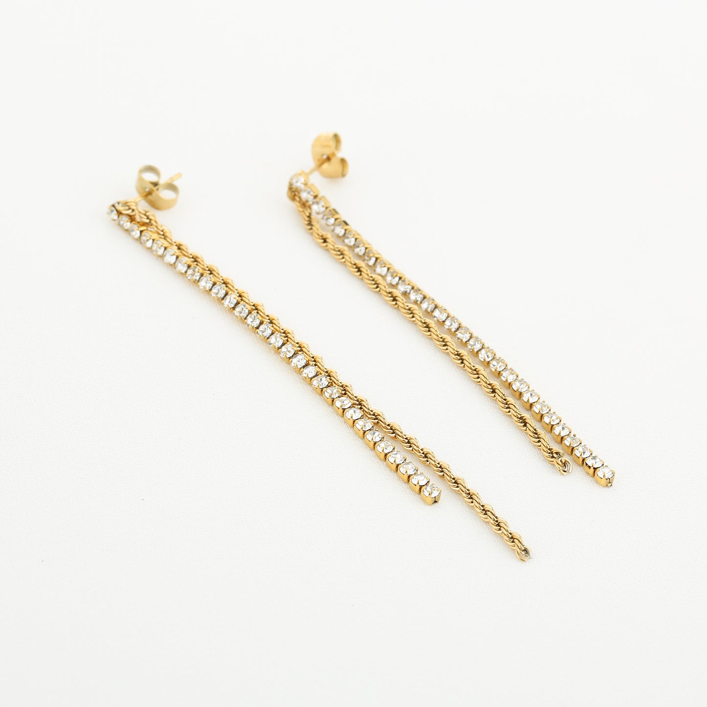 Oorbellen Strass With Chain
